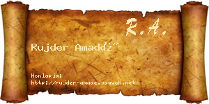 Rujder Amadé névjegykártya